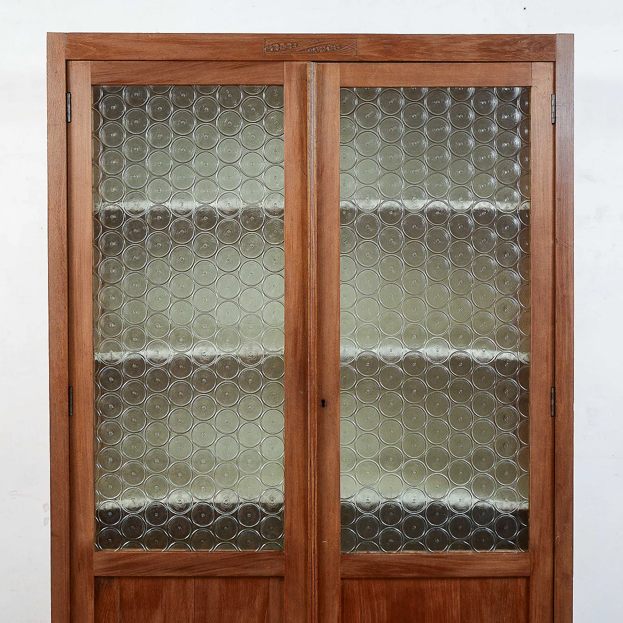 Wood and glass window credenza, early 20th century 5