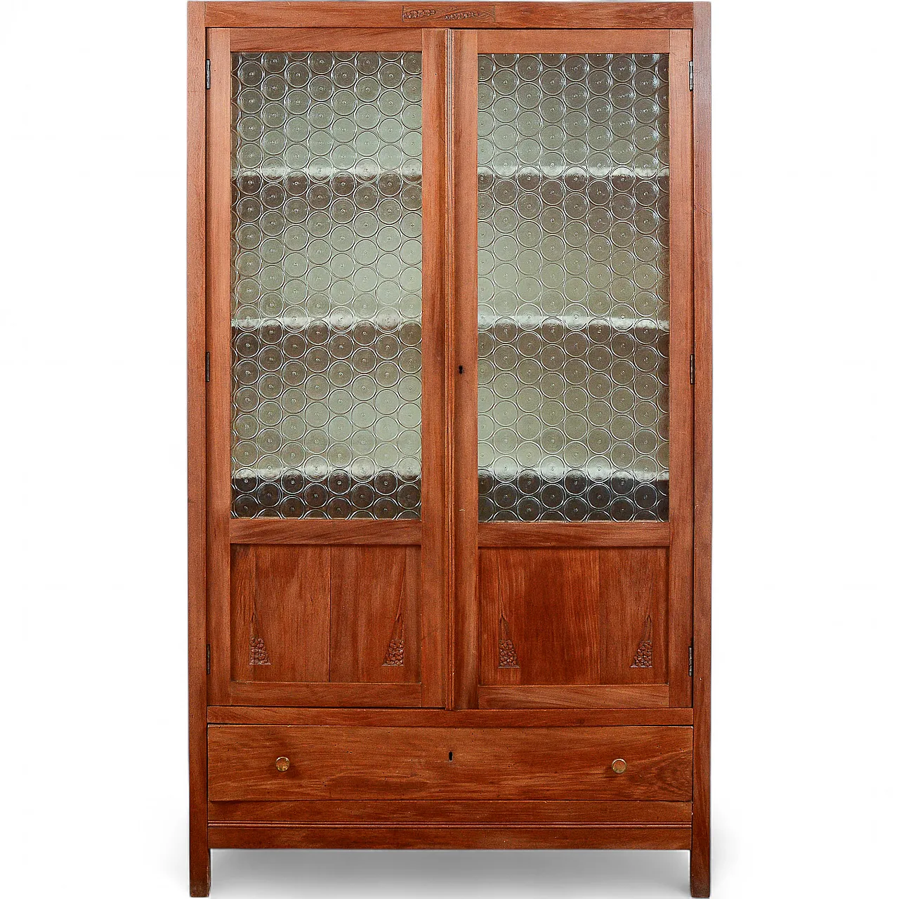 Wood and glass window credenza, early 20th century 9