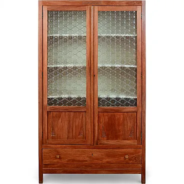 Credenza vetrina in legno e vetro, primo '900