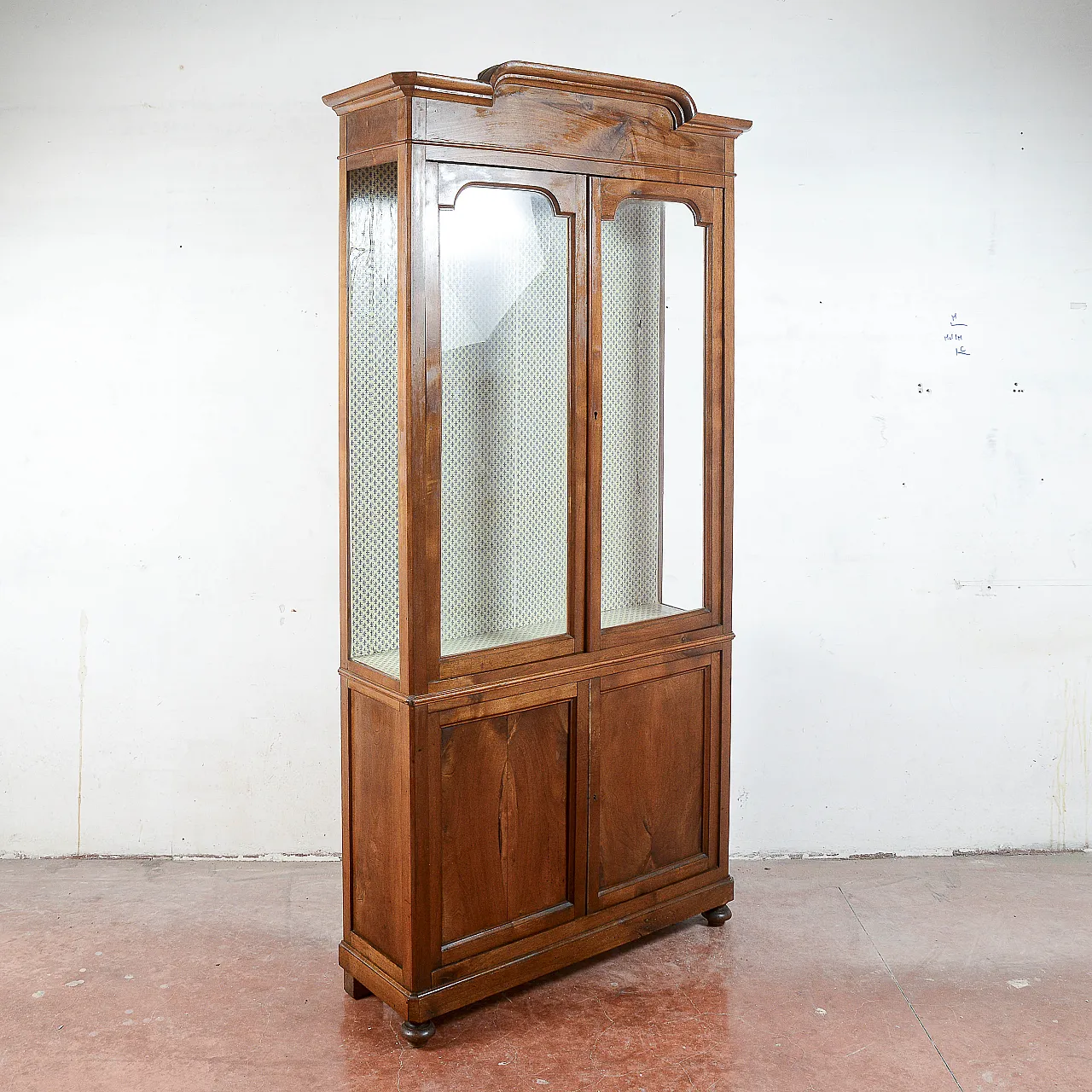 Libreria vetrina in legno e vetro, fine '800 2