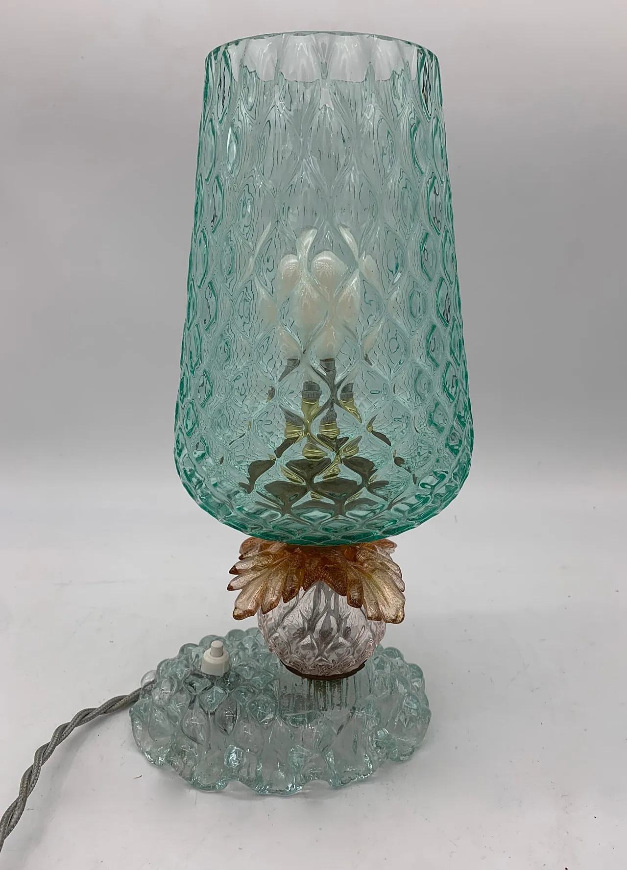 Murano glass table lamp attributed to Seguso, 1960s 3