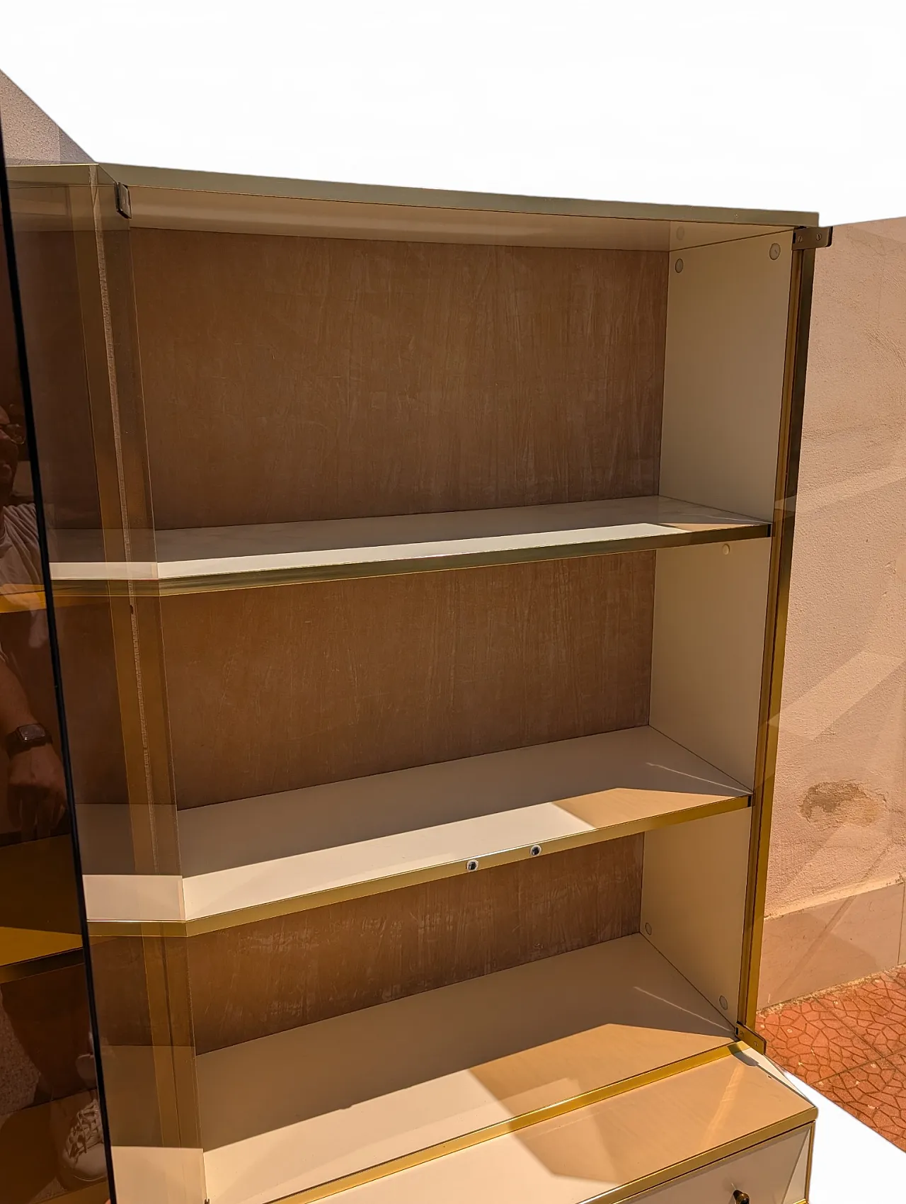 Libreria a parete modulare in vetro, anni '70 5
