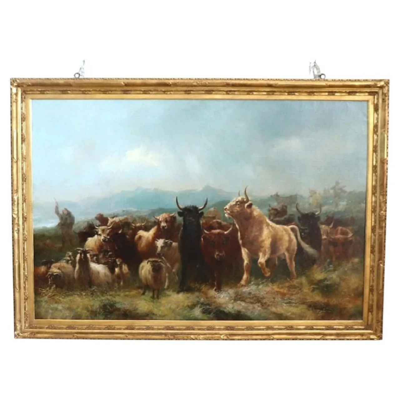 Majestic oil painting on canvas signed Watson W. 19th century 1