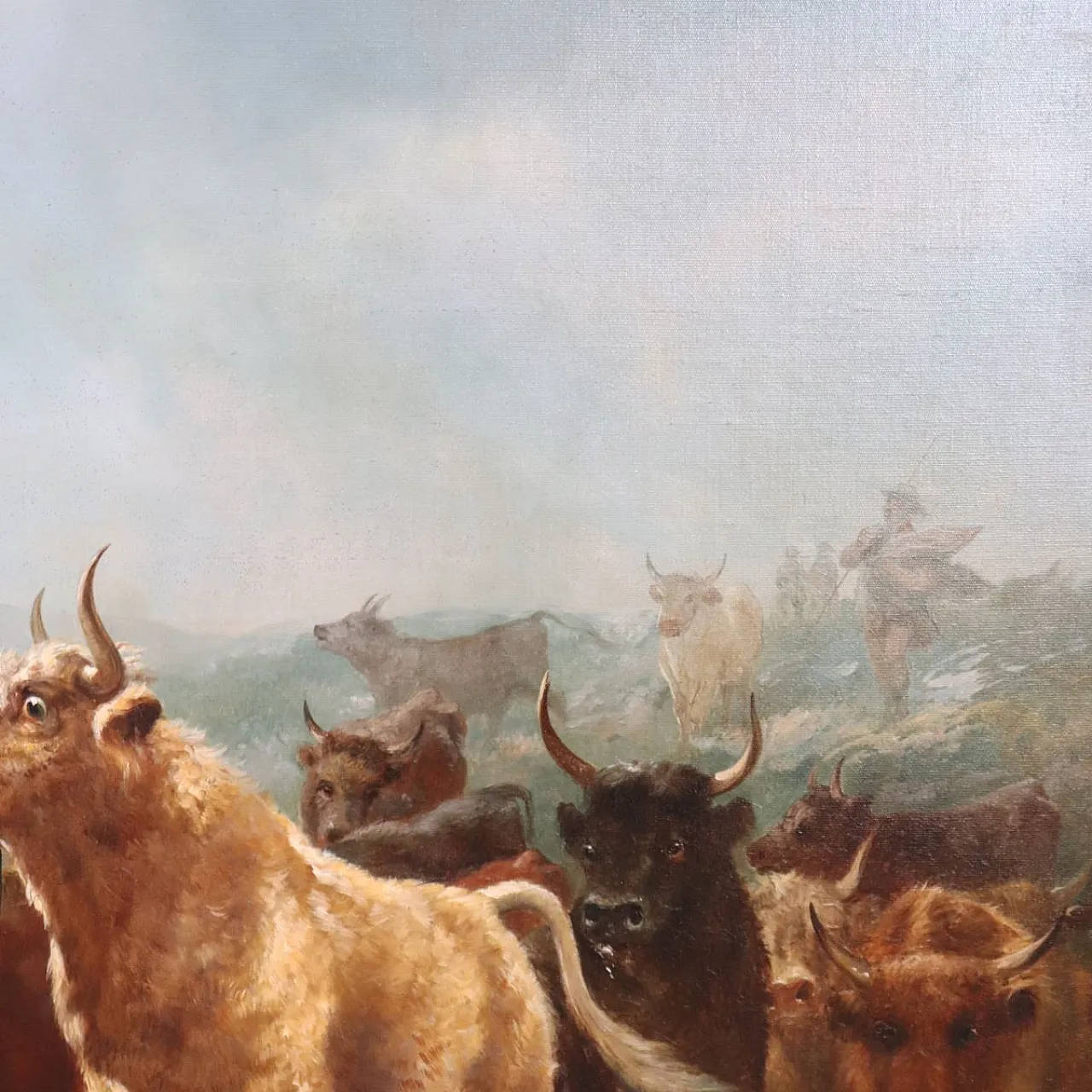 Majestic oil painting on canvas signed Watson W. 19th century 7