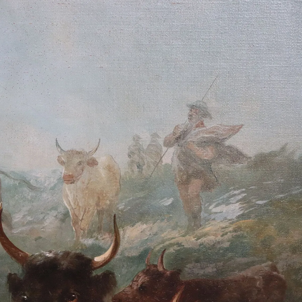 Majestic oil painting on canvas signed Watson W. 19th century 8
