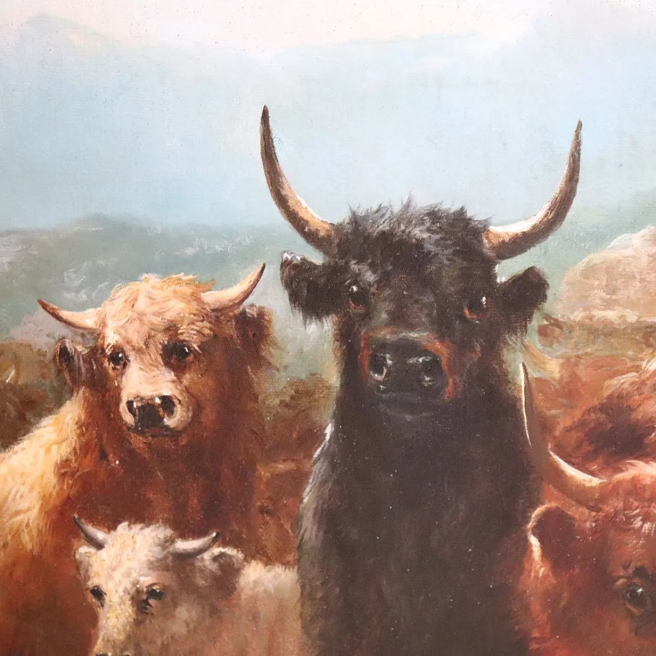 Majestic oil painting on canvas signed Watson W. 19th century 11