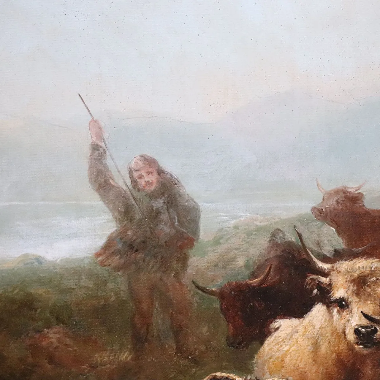 Majestic oil painting on canvas signed Watson W. 19th century 12