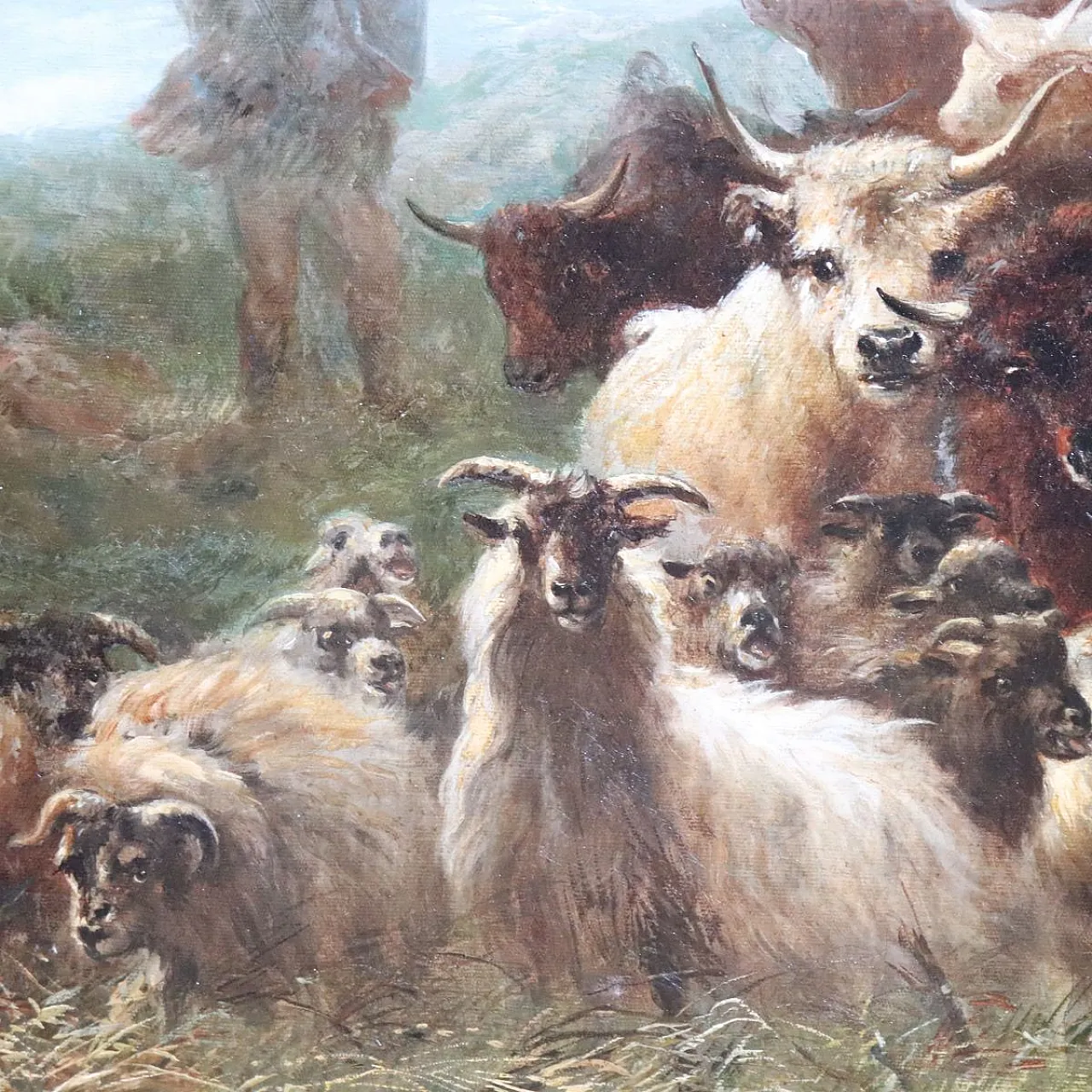Majestic oil painting on canvas signed Watson W. 19th century 13
