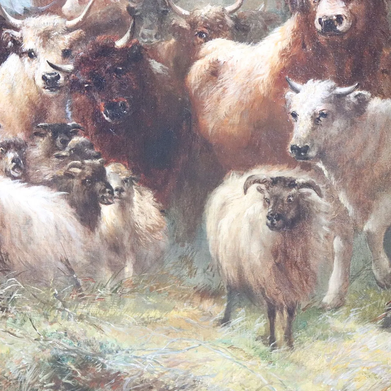 Majestic oil painting on canvas signed Watson W. 19th century 15