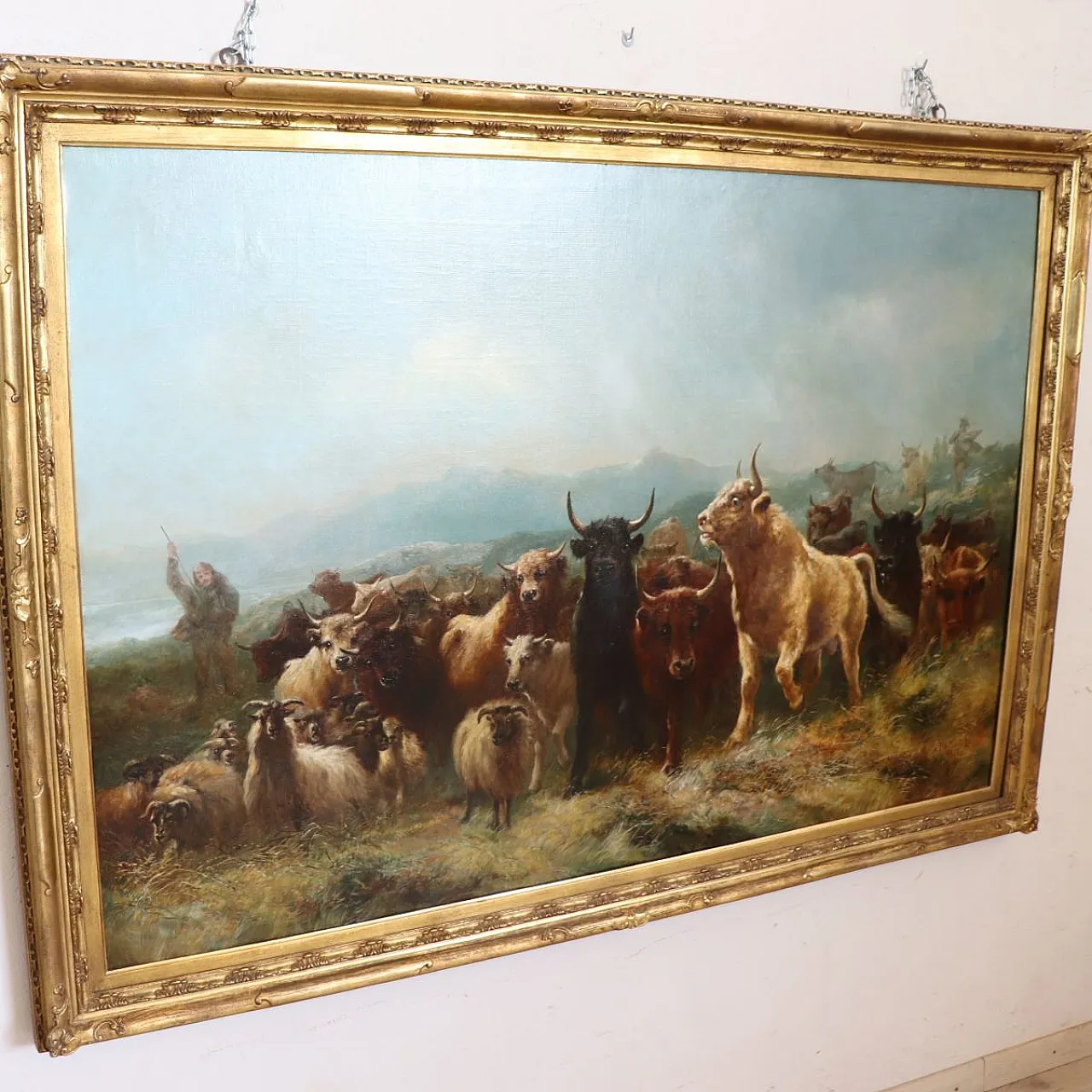 Majestic oil painting on canvas signed Watson W. 19th century 17