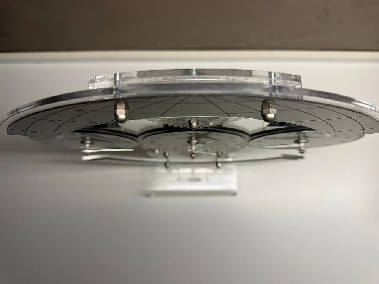 Postmodern Plexiglass Triple Time Zone Clock, 1990s 8