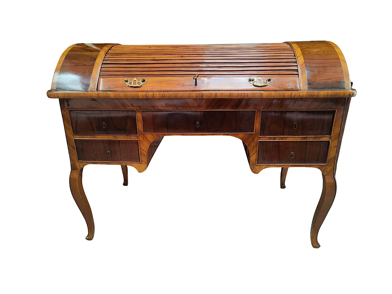 Tuscan desk in olive wood, Louis XV style, Italy. 1
