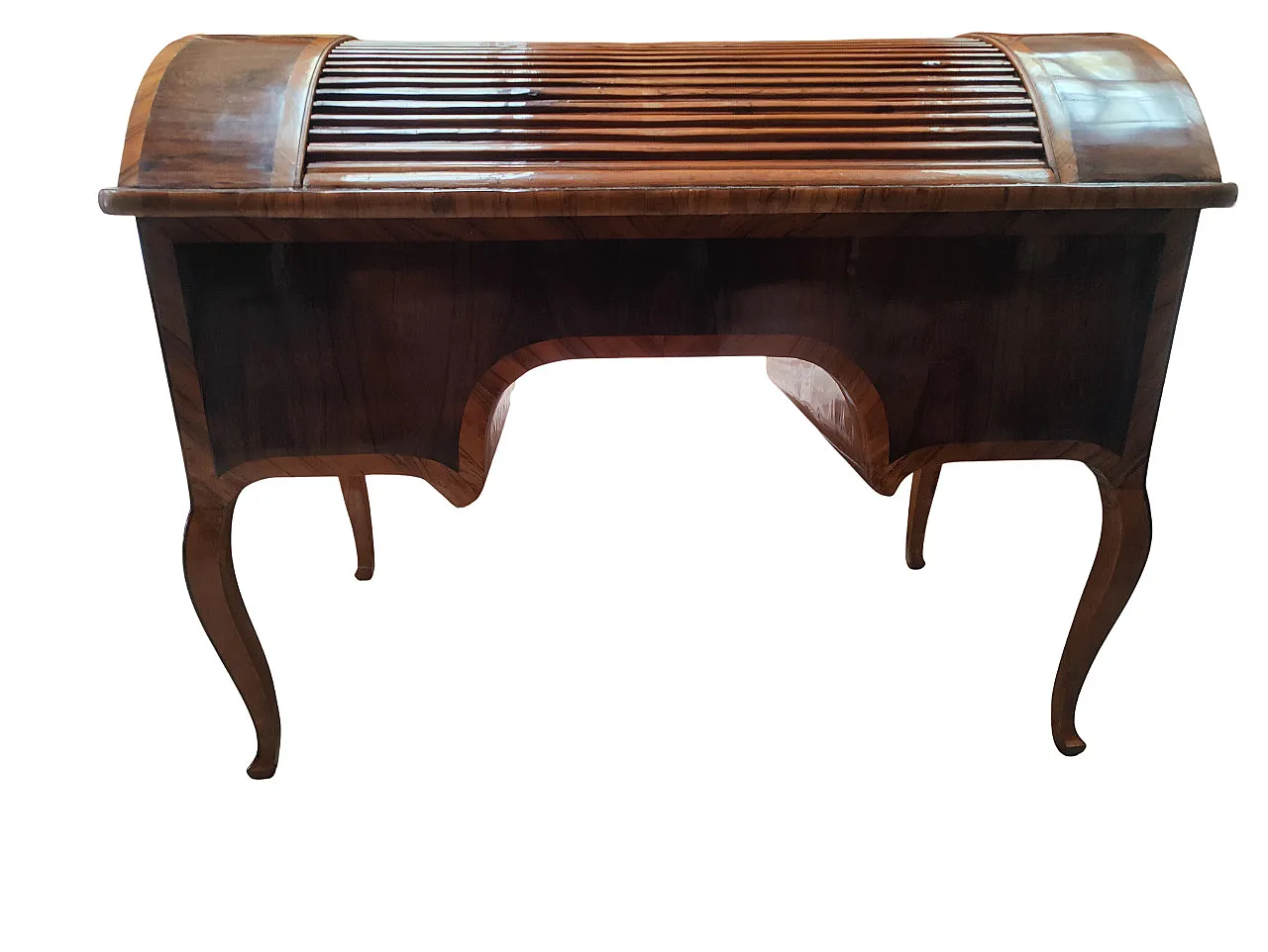 Tuscan desk in olive wood, Louis XV style, Italy. 4