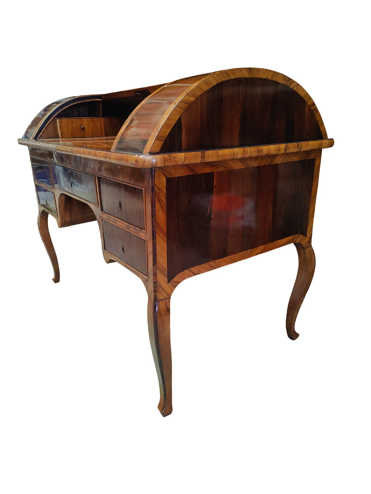 Tuscan desk in olive wood, Louis XV style, Italy. 5