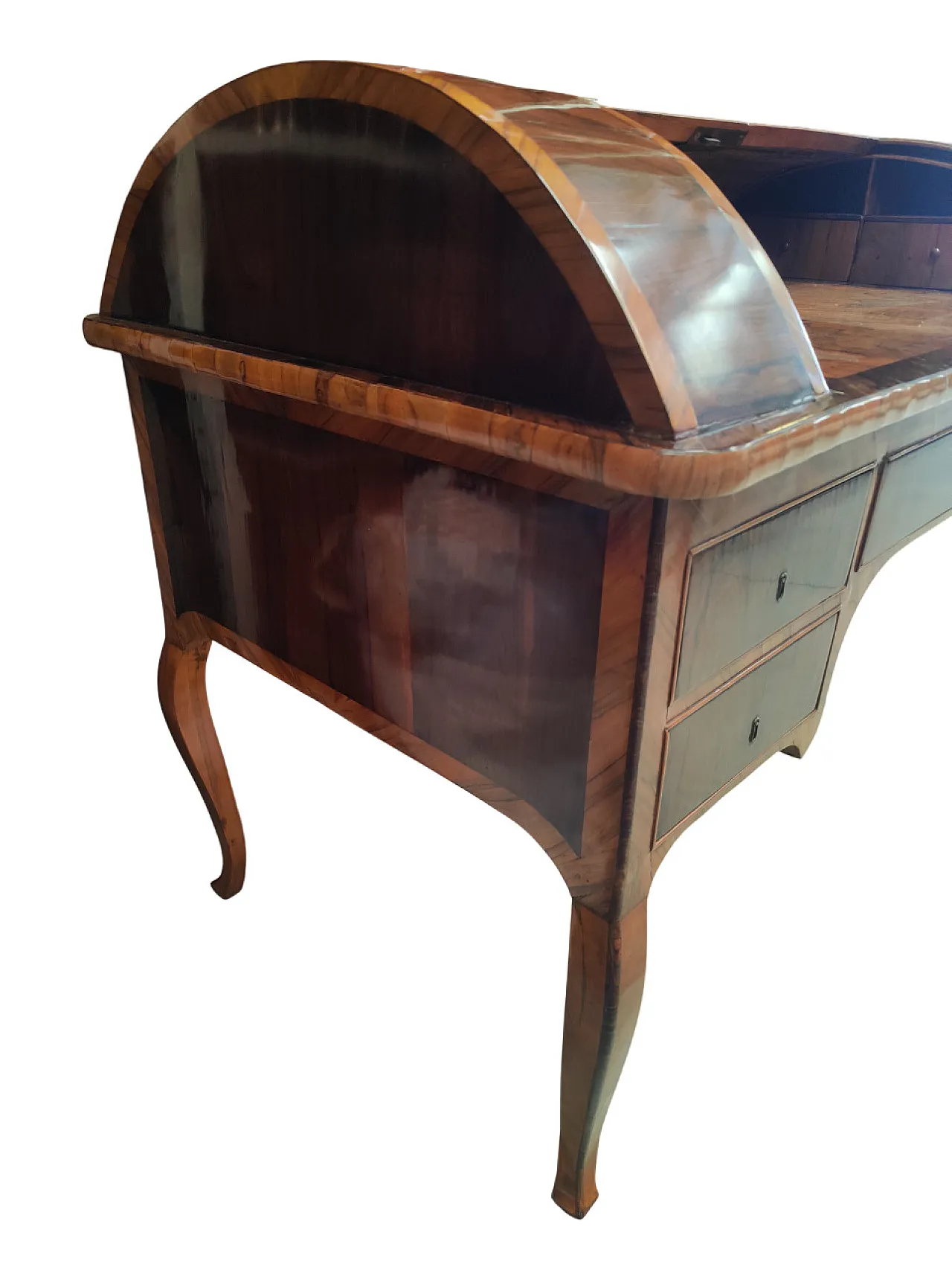 Tuscan desk in olive wood, Louis XV style, Italy. 6