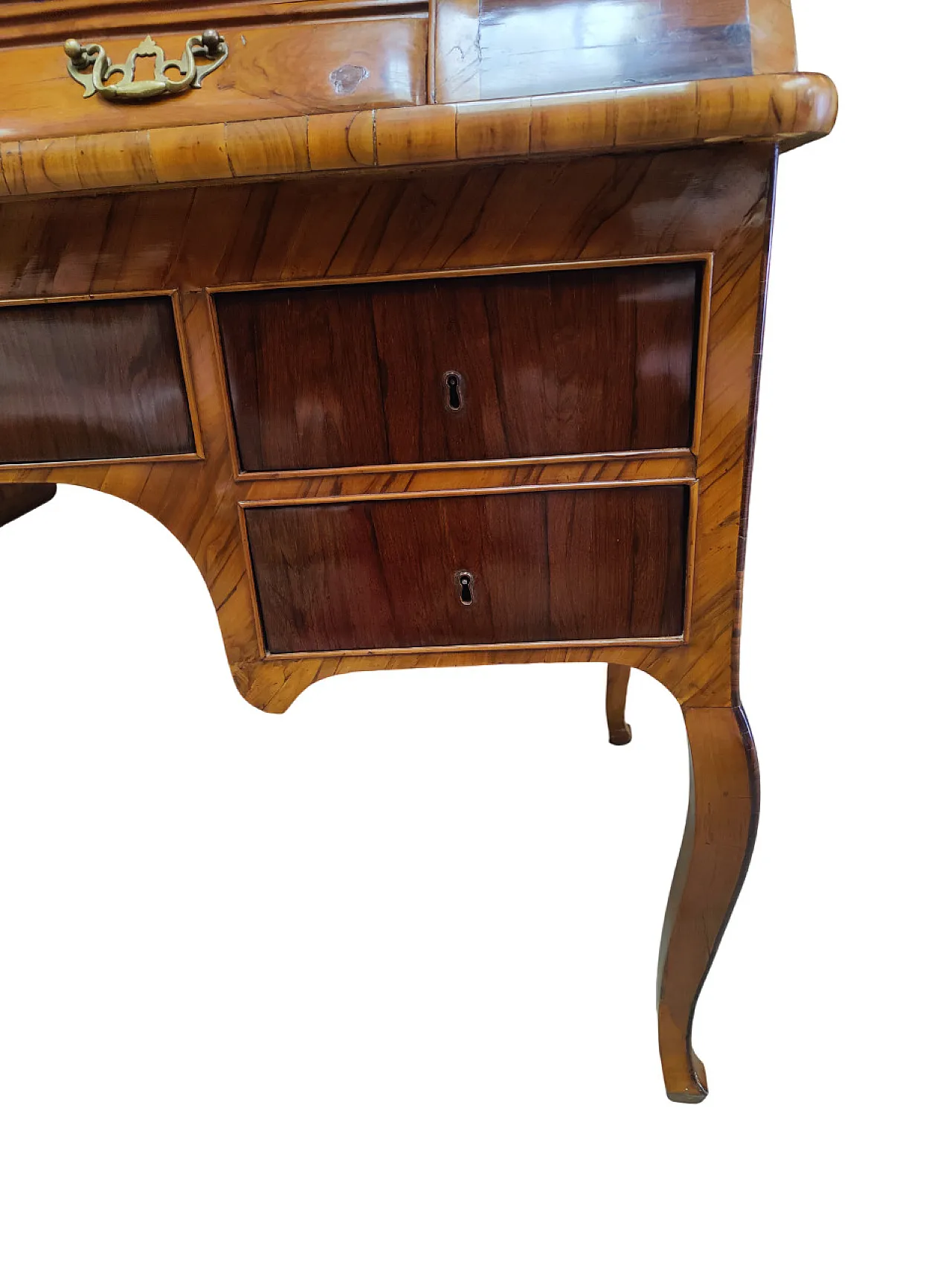 Tuscan desk in olive wood, Louis XV style, Italy. 7