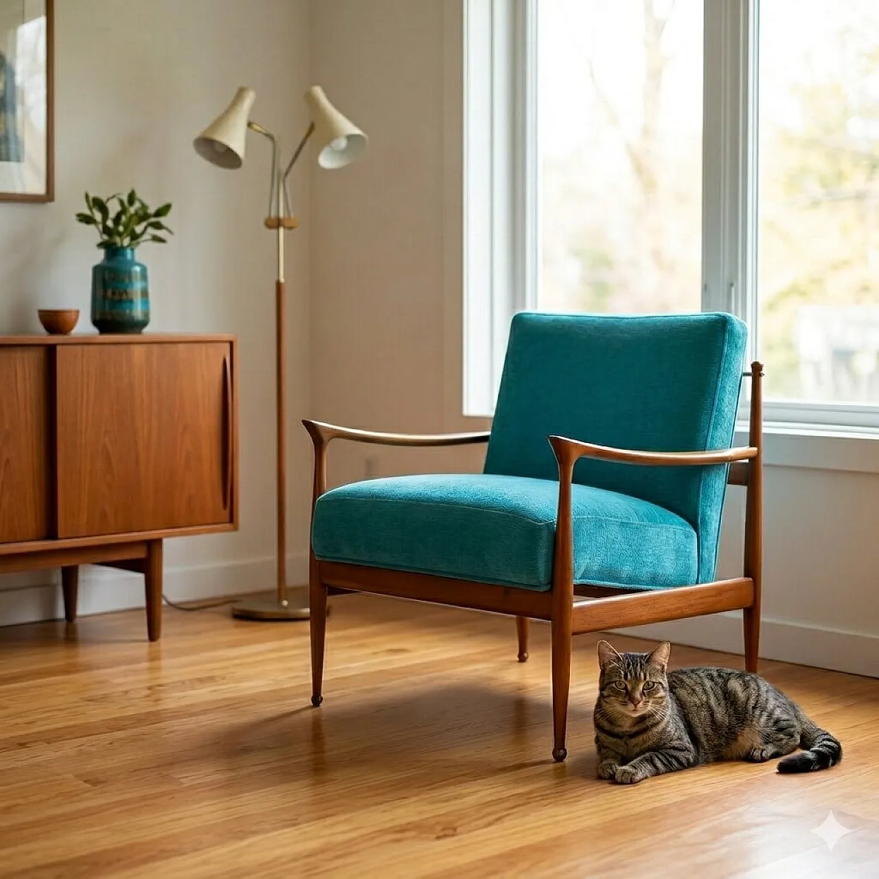 Armchair in teak wood, 1960s 2