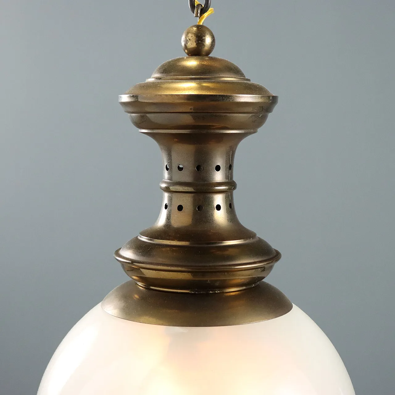 Pendant lamp in opaline glass, 1950s 3