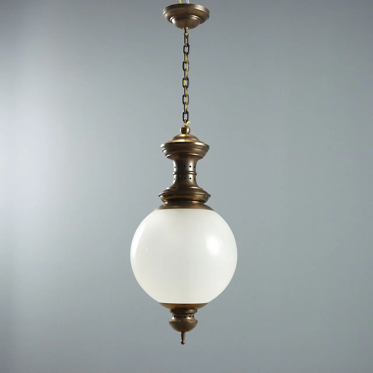 Pendant lamp in opaline glass, 1950s 5
