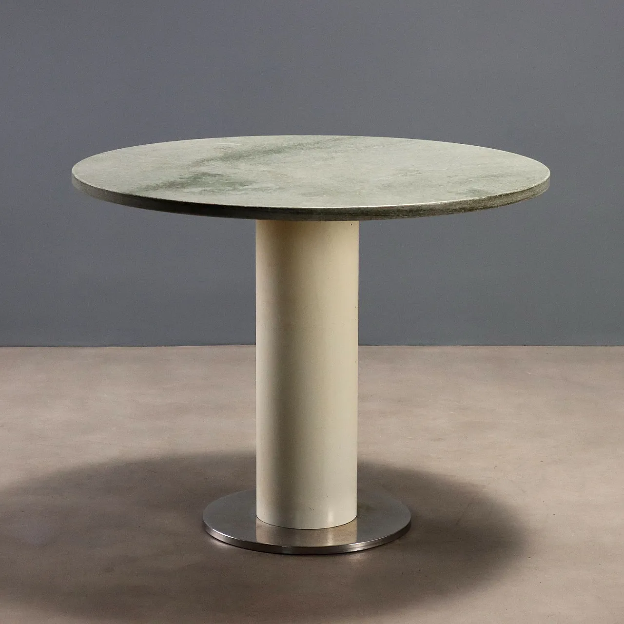 Modern table in marble and metal, late 20th century 1
