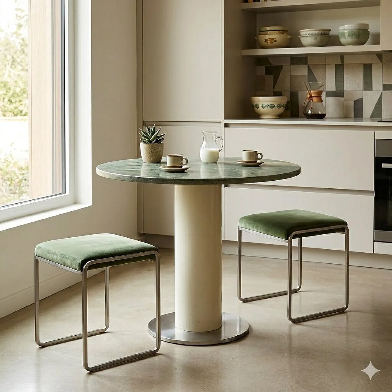 Modern table in marble and metal, late 20th century 2
