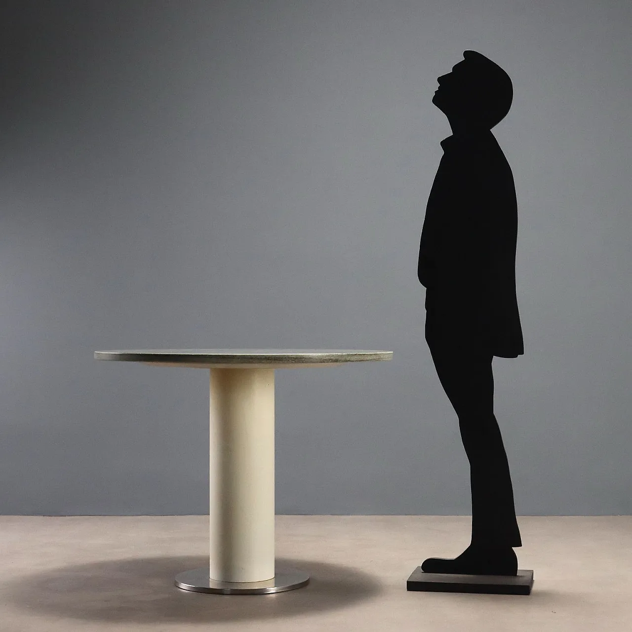 Modern table in marble and metal, late 20th century 3