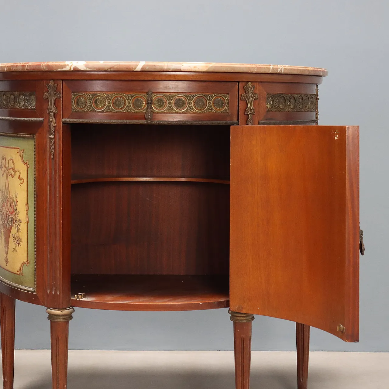 Pair of Demi-Lune sideboards in Neoclassical style, 20th century 8