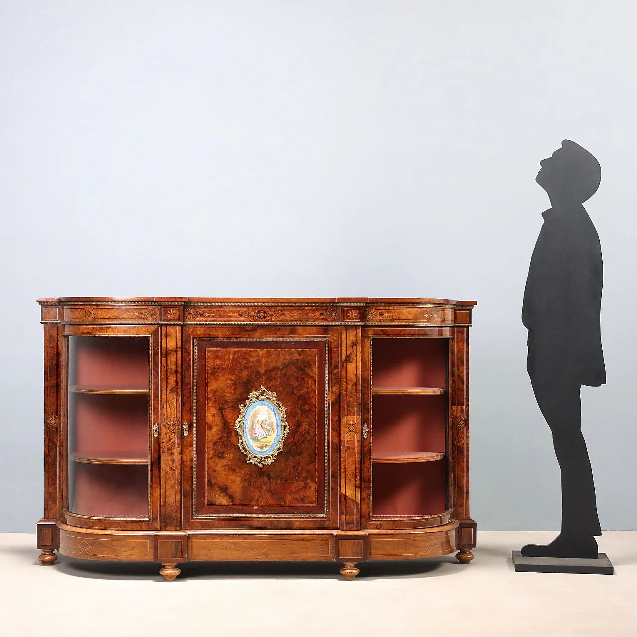 Servant veneered in walnut and mahogany, 19th century 3