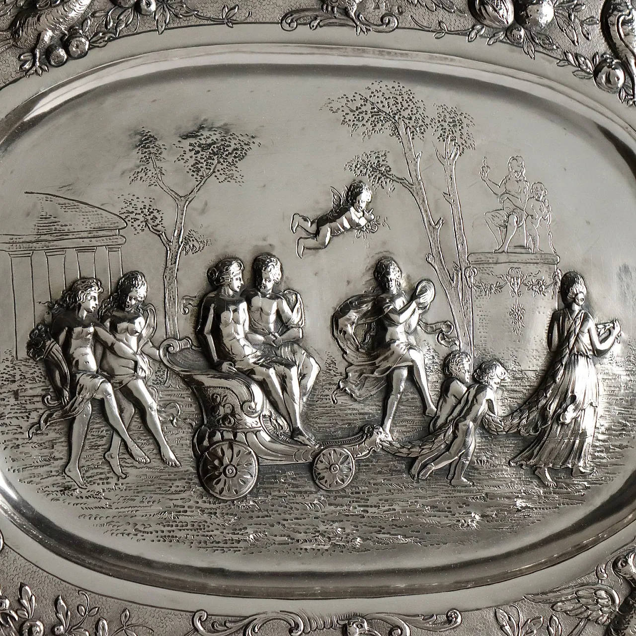 Silver tray, Paris manufacture, 20th century 3