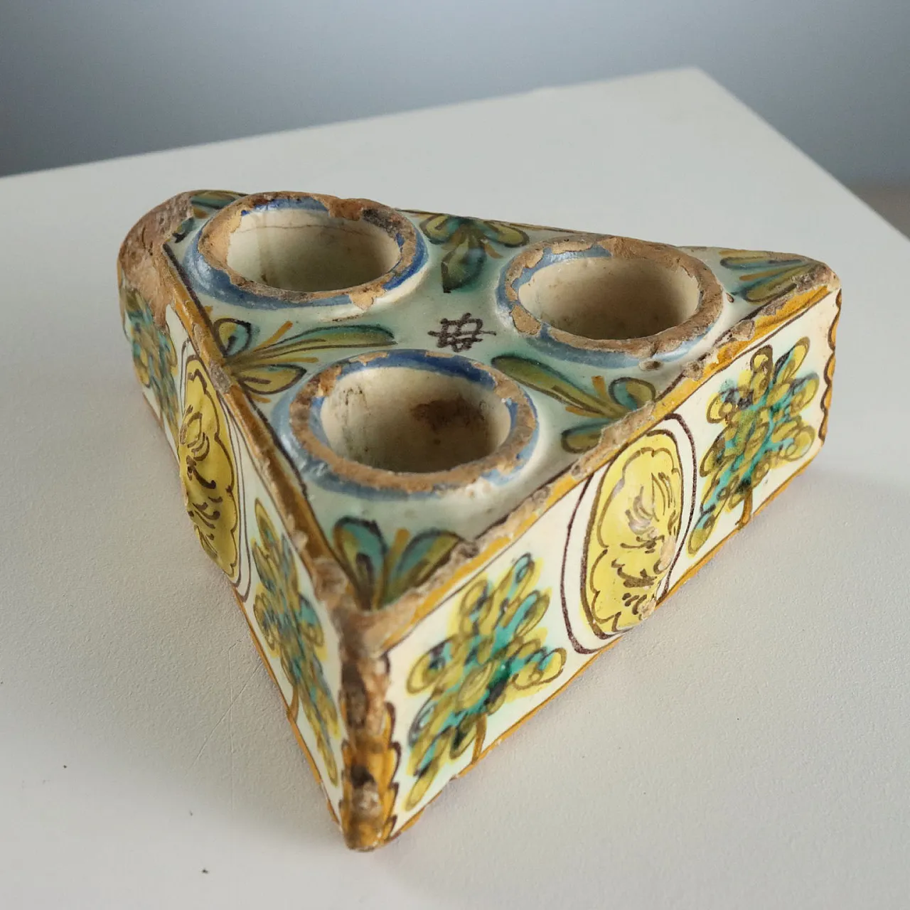 Spice rack in polychrome majolica, 18th century 1
