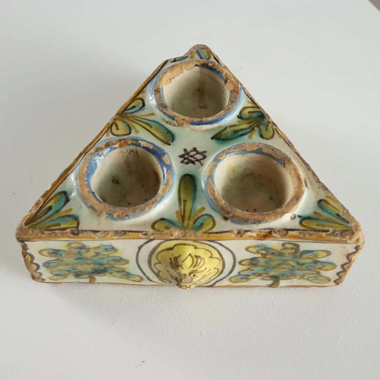Spice rack in polychrome majolica, 18th century 4