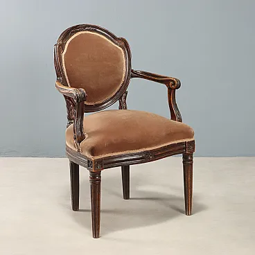 Neoclassical walnut armchair, 18th century