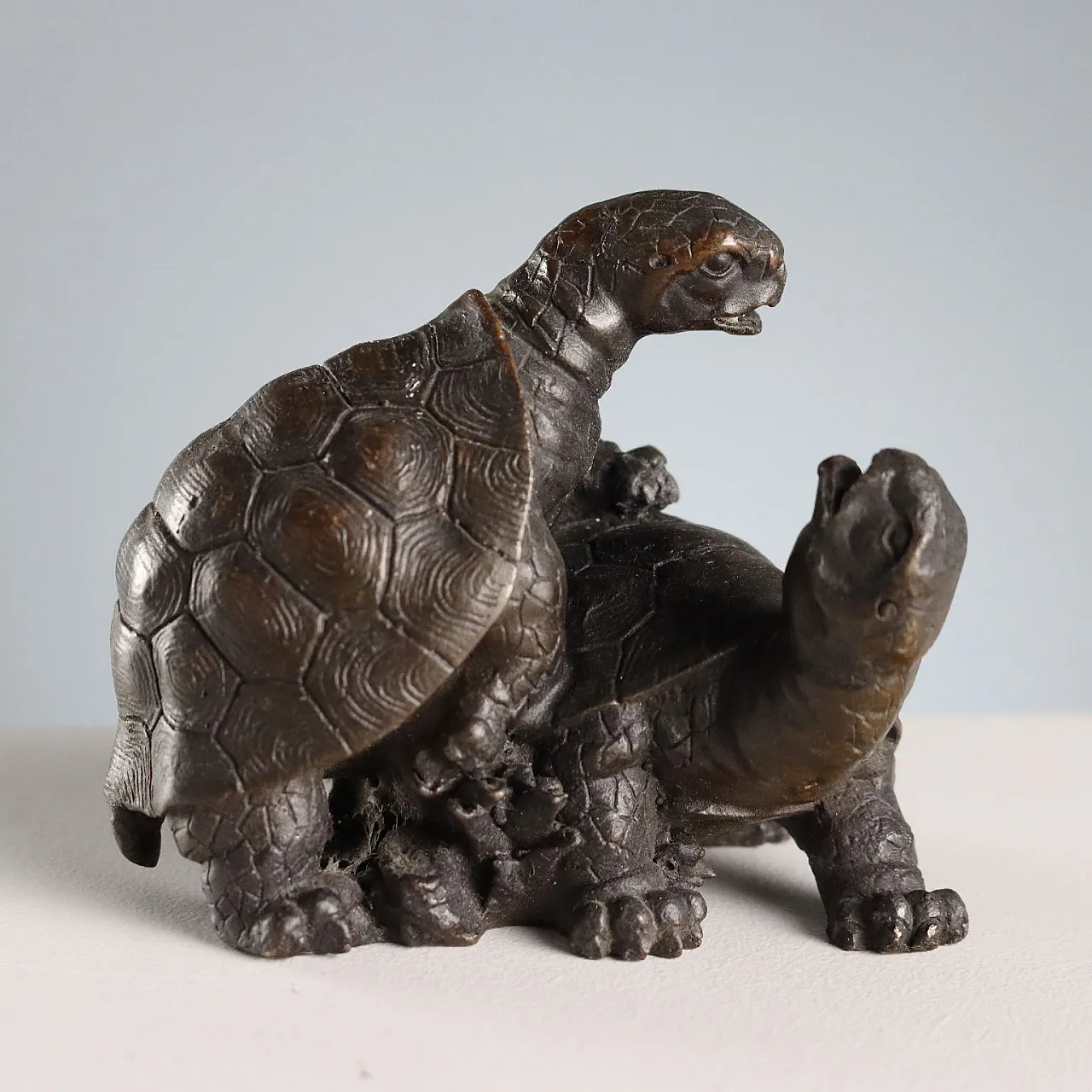 4 Bronze turtles sculptures, 20th century 4