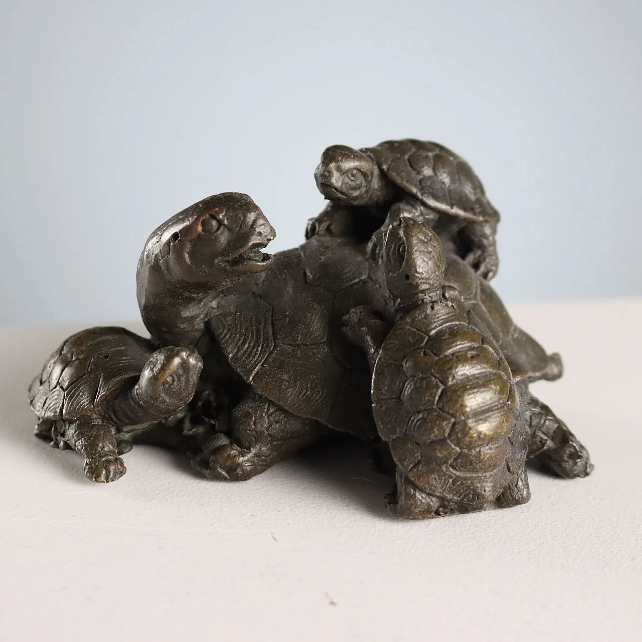4 Bronze turtles sculptures, 20th century 5