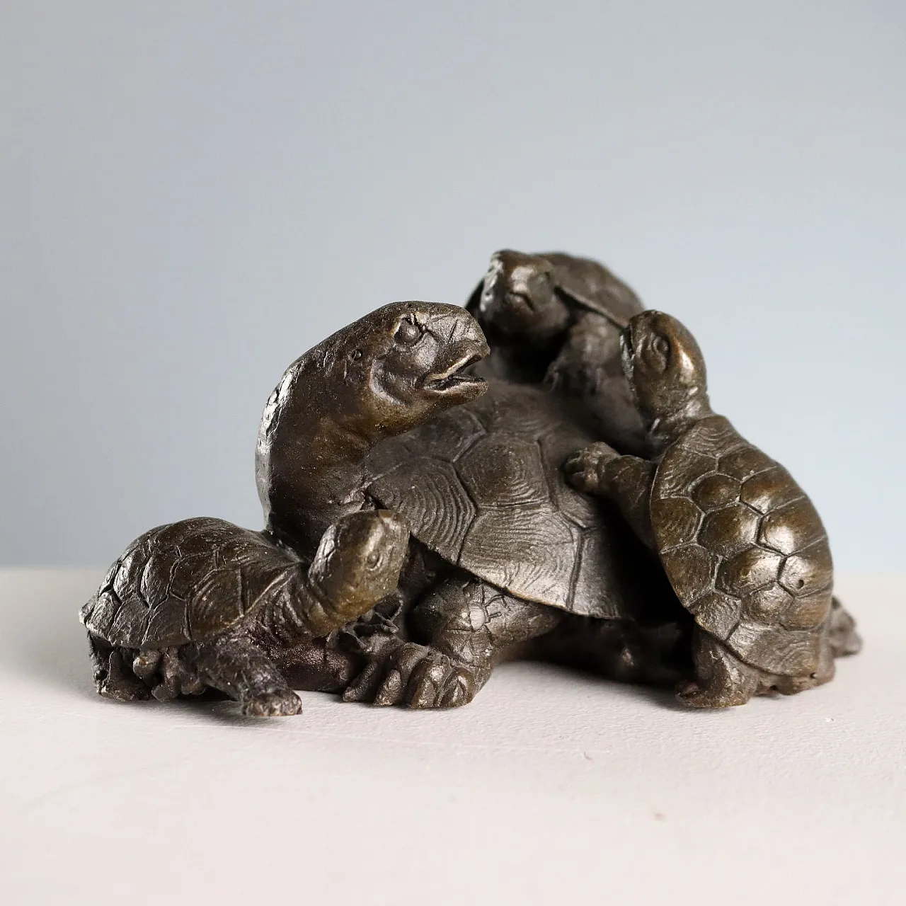 4 Bronze turtles sculptures, 20th century 6