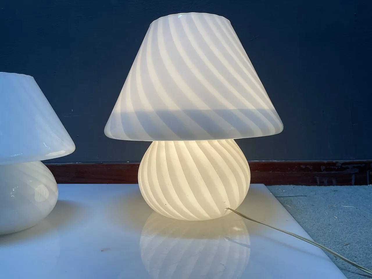 Murano Glass Mushroom Table Lamps by Paolo Venini, 1970s, Set of 3 6