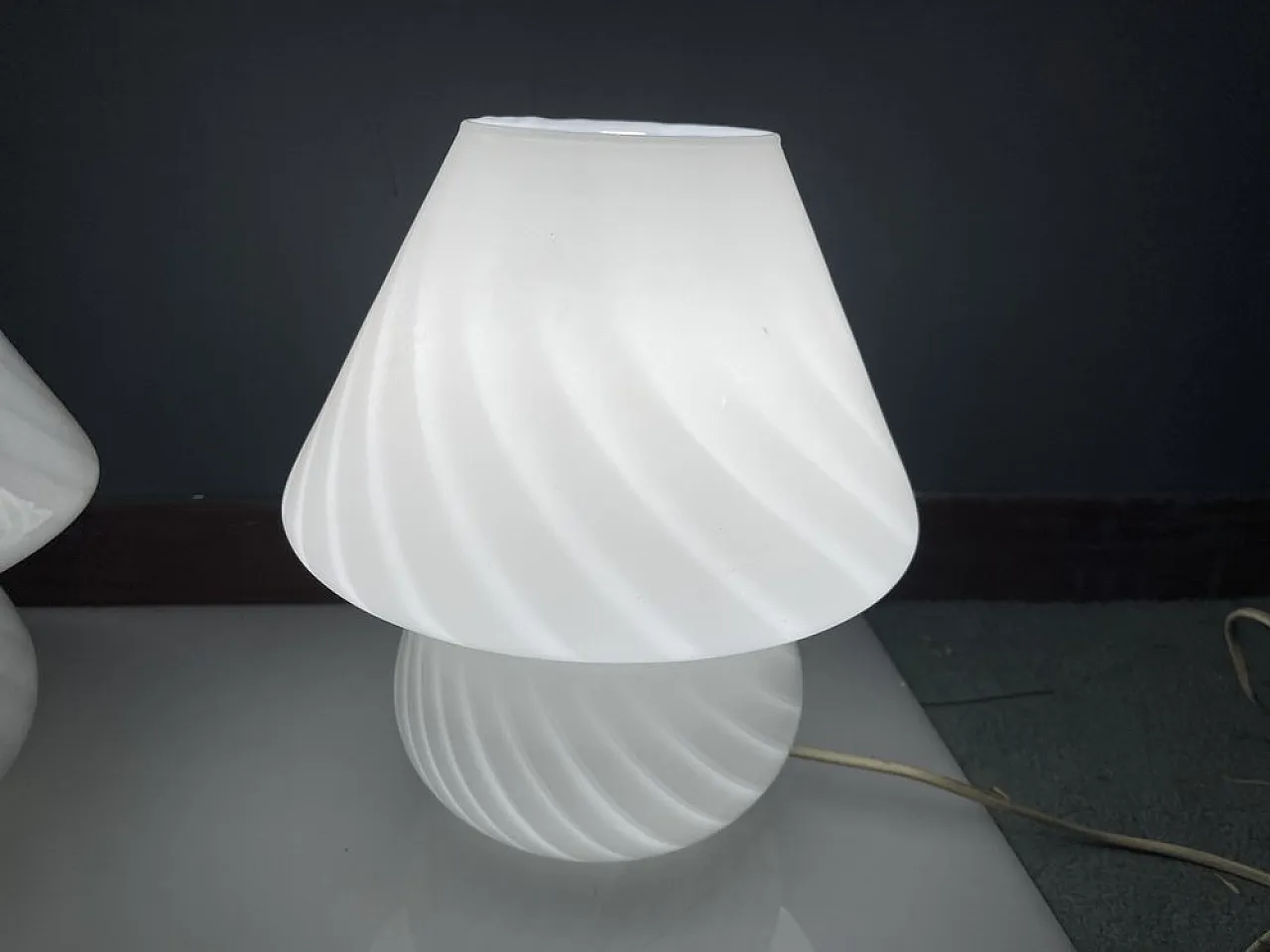 Murano Glass Mushroom Table Lamps by Paolo Venini, 1970s, Set of 3 8