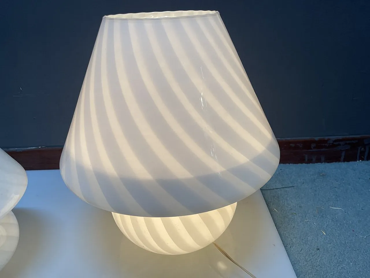 Murano Glass Mushroom Table Lamps by Paolo Venini, 1970s, Set of 3 9