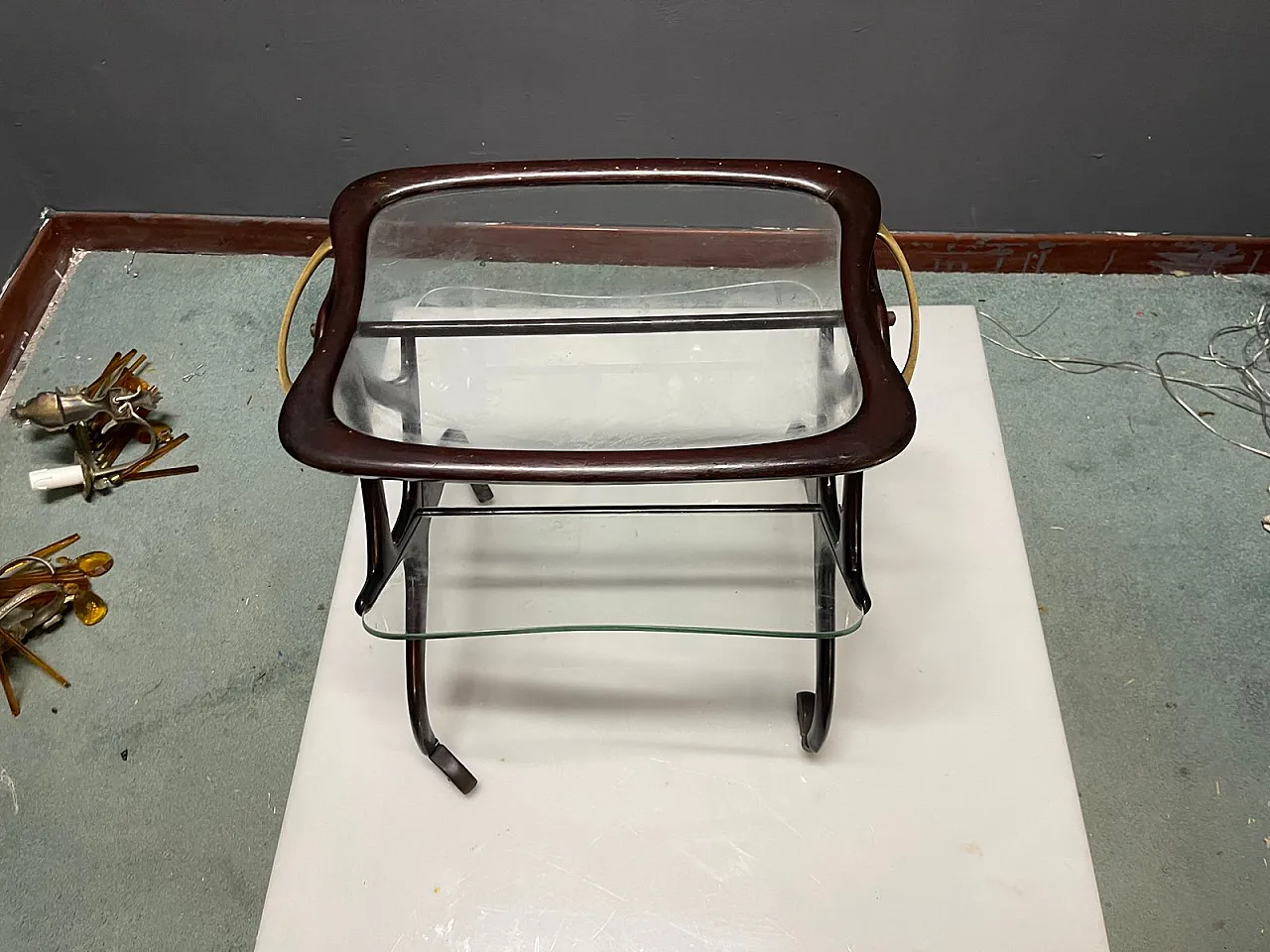 Portariviste con rotelle di Cesare Lacca per Cassina, anni '50 6
