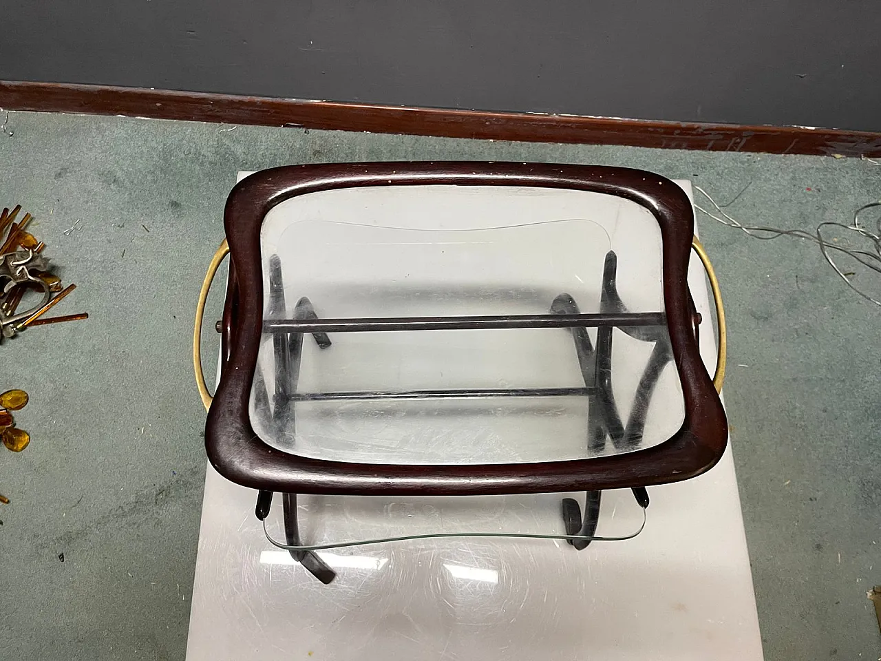 Portariviste con rotelle di Cesare Lacca per Cassina, anni '50 7