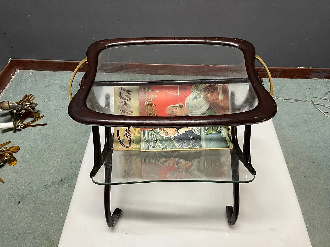 Portariviste con rotelle di Cesare Lacca per Cassina, anni '50 9