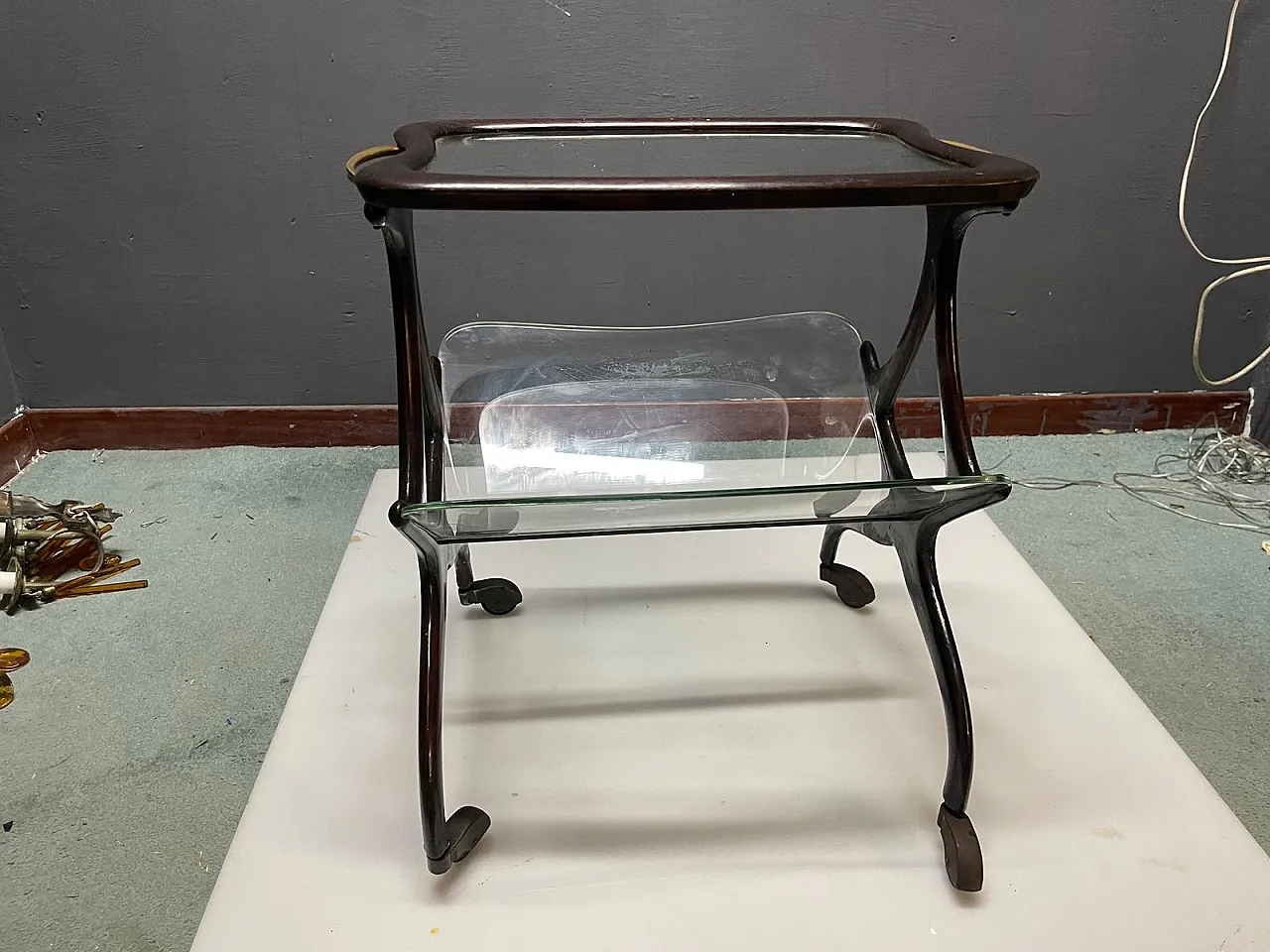 Portariviste con rotelle di Cesare Lacca per Cassina, anni '50 11