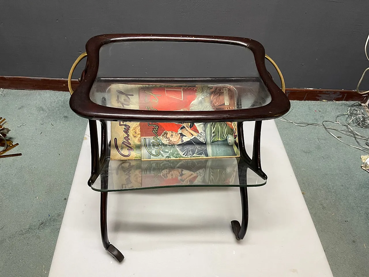 Portariviste con rotelle di Cesare Lacca per Cassina, anni '50 14