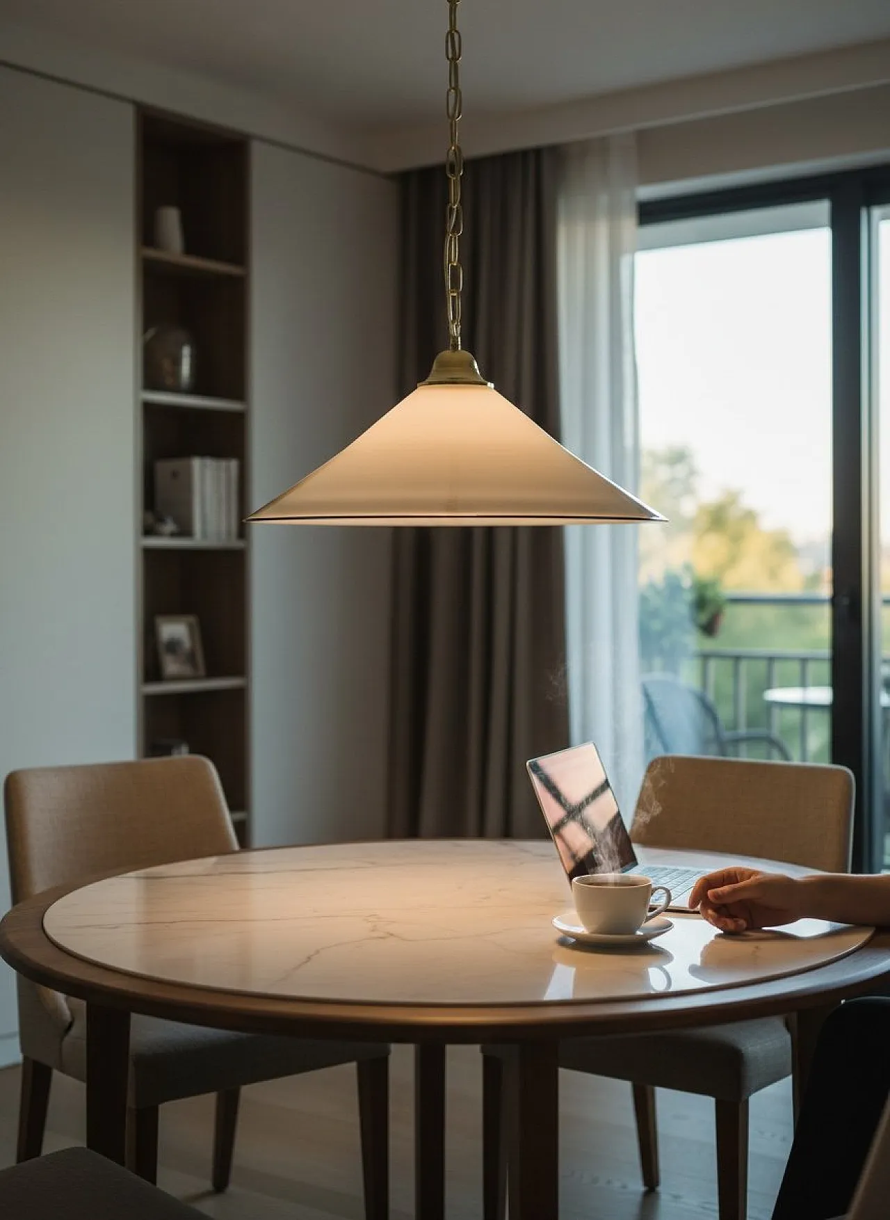 Mid-Century white Murano glass pendant lamp with black border, Italy, 1970s 2