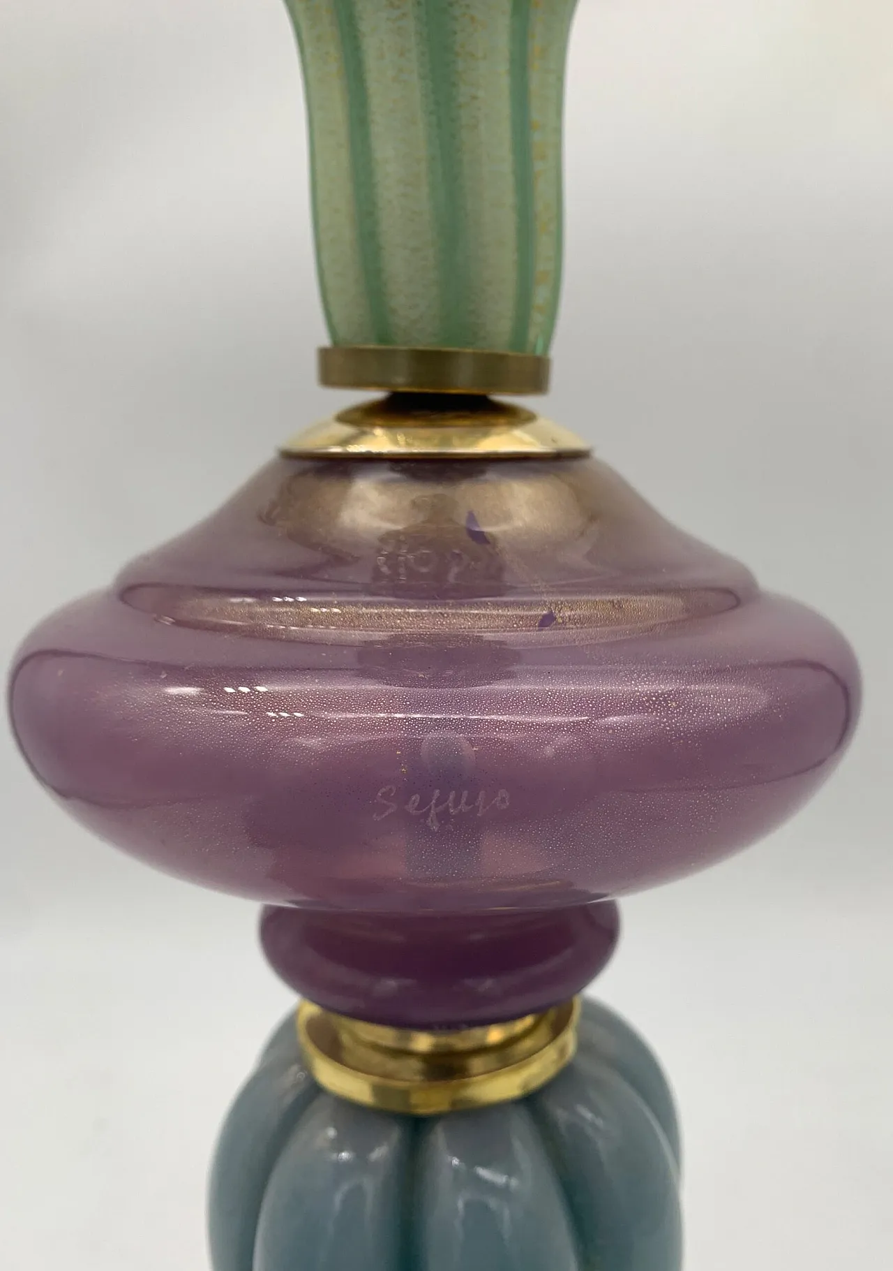 Lampada da tavolo in vetro stile classico, anni '60 4