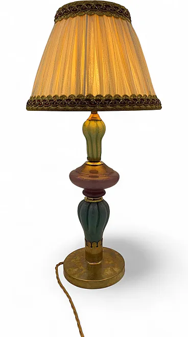Lampada da tavolo in vetro stile classico, anni '60