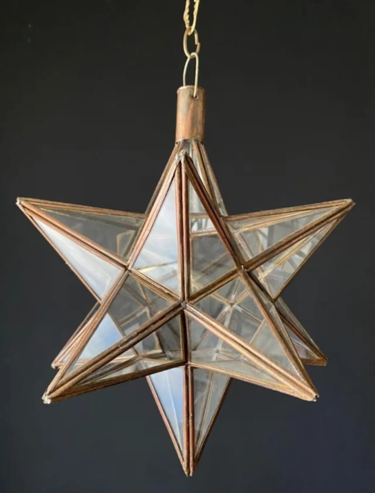 Iron and glass star lamp, 1960s 1