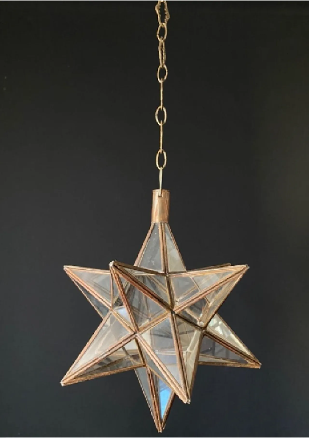 Iron and glass star lamp, 1960s 2