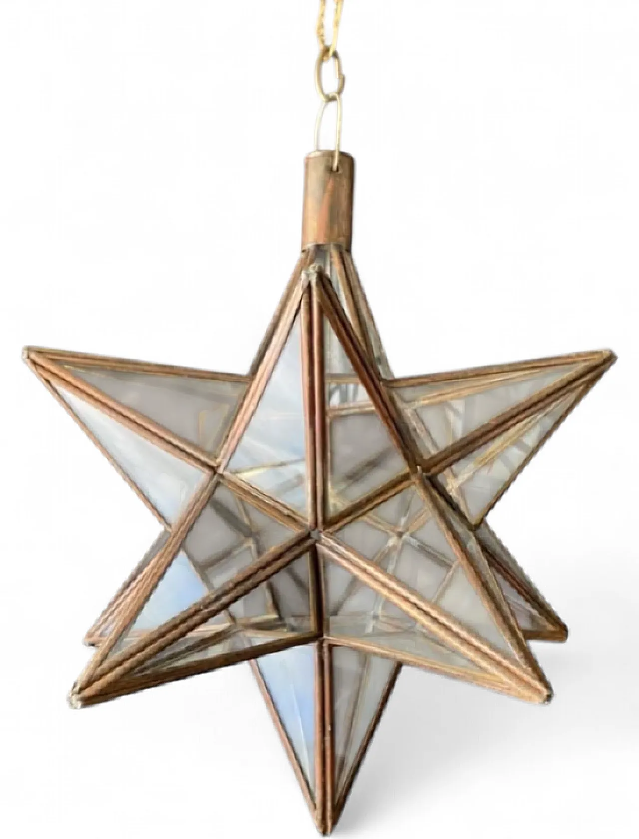 Iron and glass star lamp, 1960s 7