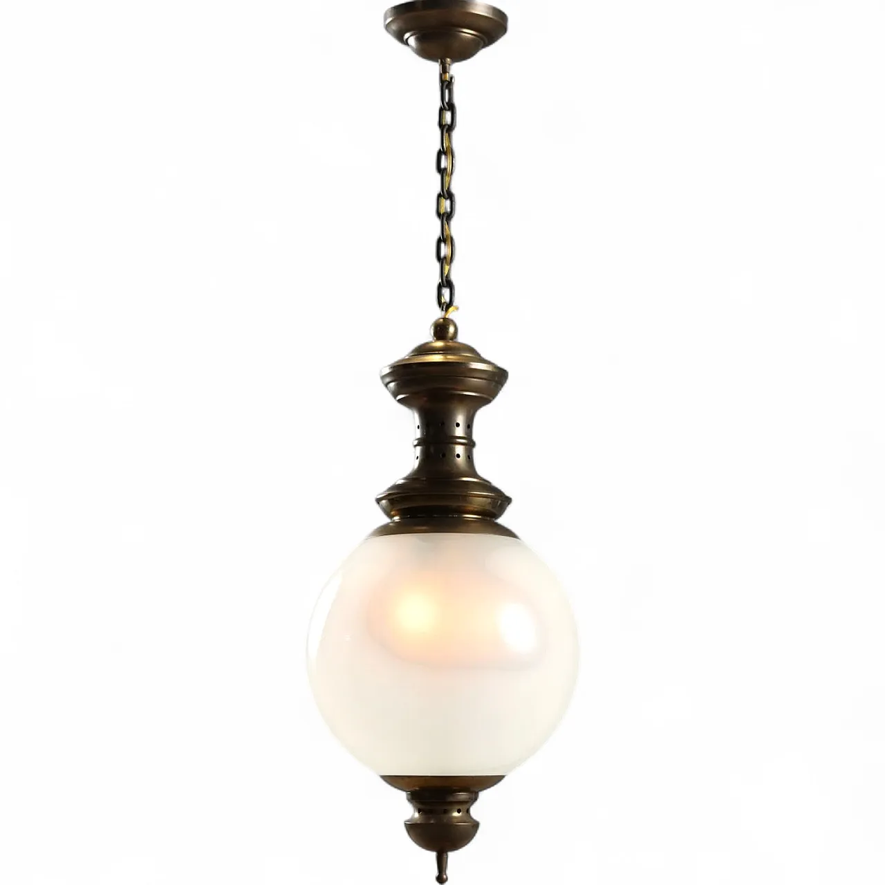 Pendant lamp in opaline glass, 1950s 9